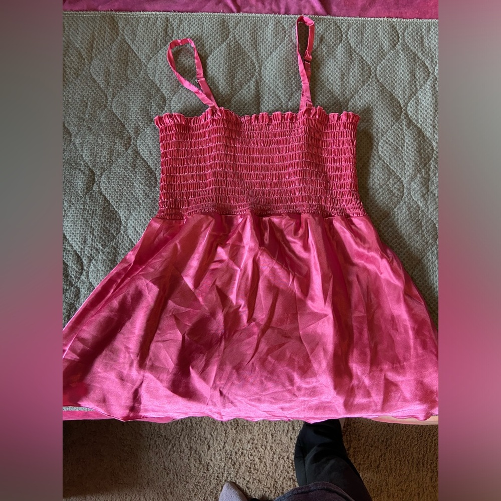 Pink satin top